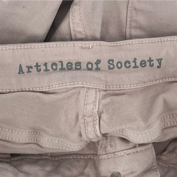 Articles Of Society Pink Rough Hem Straight Leg Jeans Size 26 Women’s - Picture 2 of 6